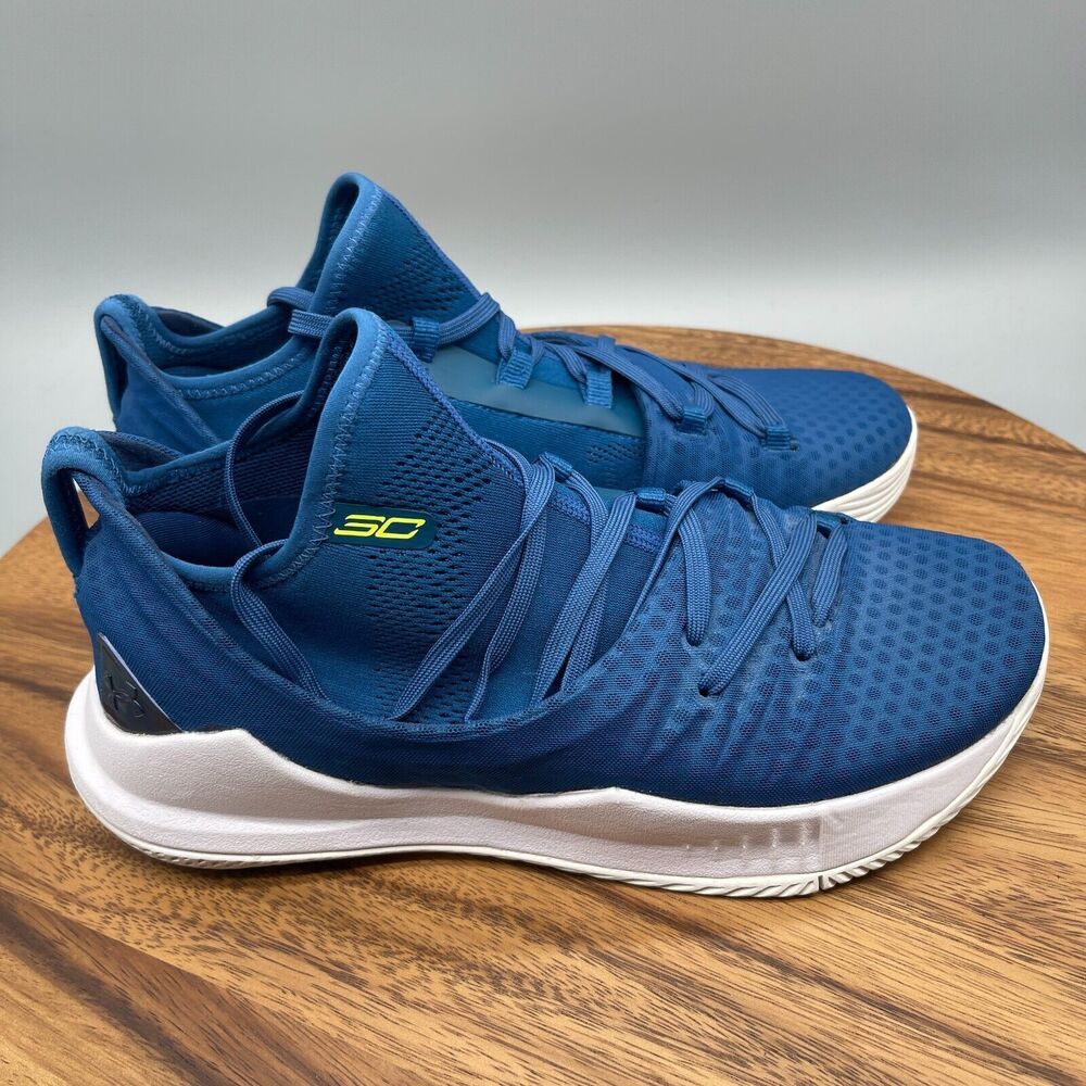 Under Armour Kids Curry 5 Shoes Youth Size 7 Y Basketball 3020741-401 Blue/White